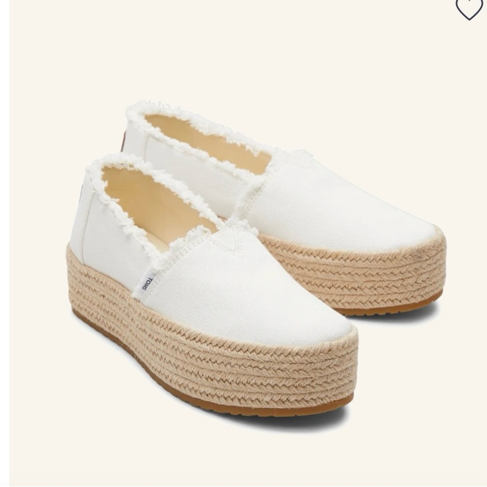 White Espadrille Platform Slip-On Shoes